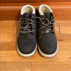 Navy ankle Timberland boots never worn